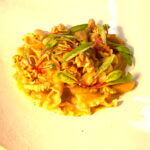 Pâtes Attrape-Sauce (Ferme des Marais), Sauce au Bleu de Pichardon, Noix de Grenoble, Oignons et échalottes